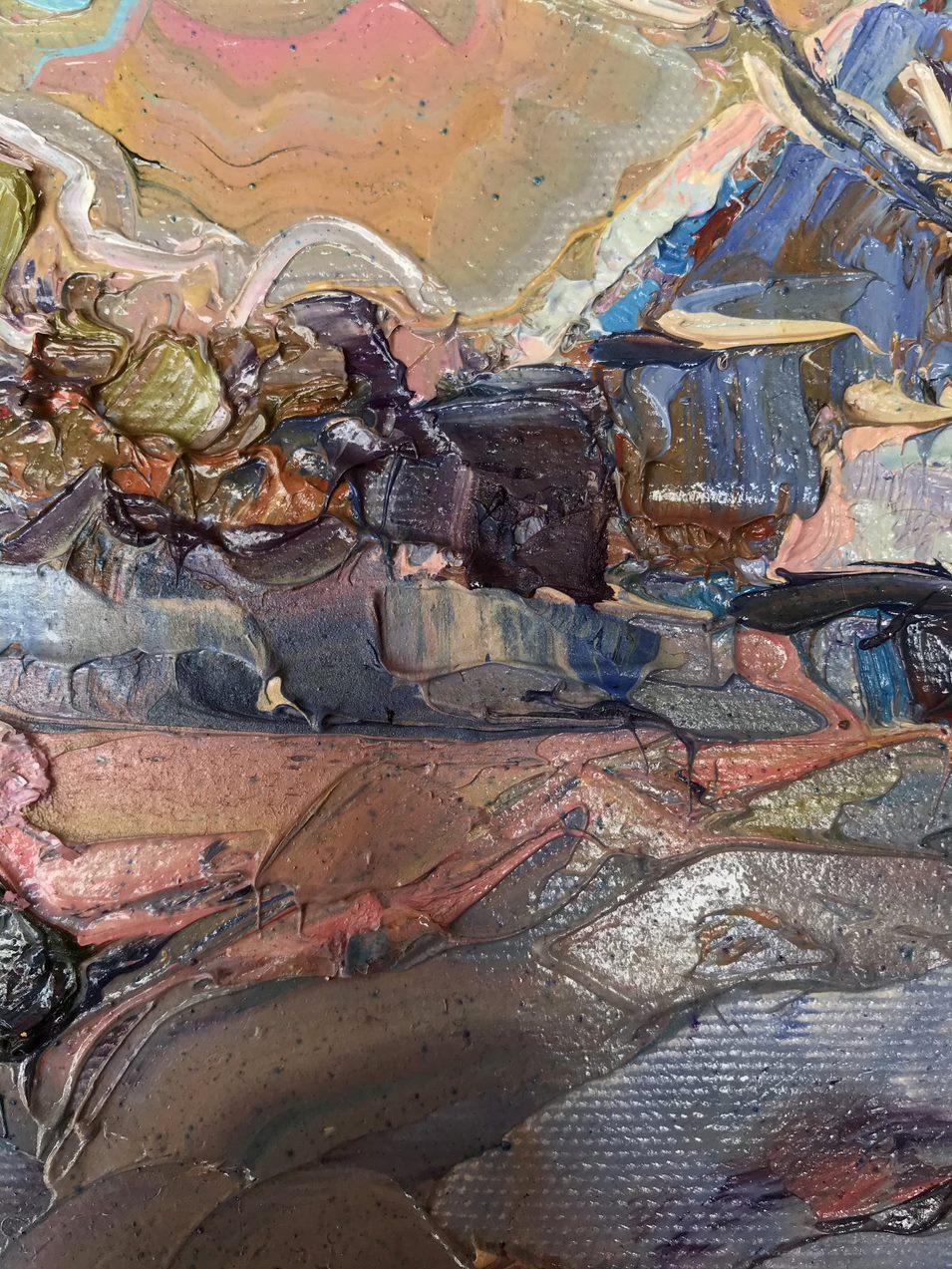 Künstlerin: Oksana Kalenyuk 
Werk: Original-Ölgemälde, handgefertigtes Kunstwerk, ein Unikat 
Medium: Öl auf Leinwand 
Jahr: 2021
Stil: Impressionismus
Titel: Frostiger Abend
Größe: 6