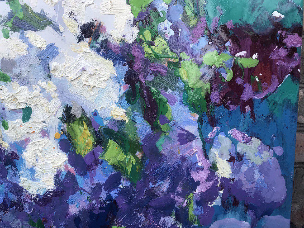 Lilacs, Flowers, Original oil Painting, Ready to Hang For Sale 2