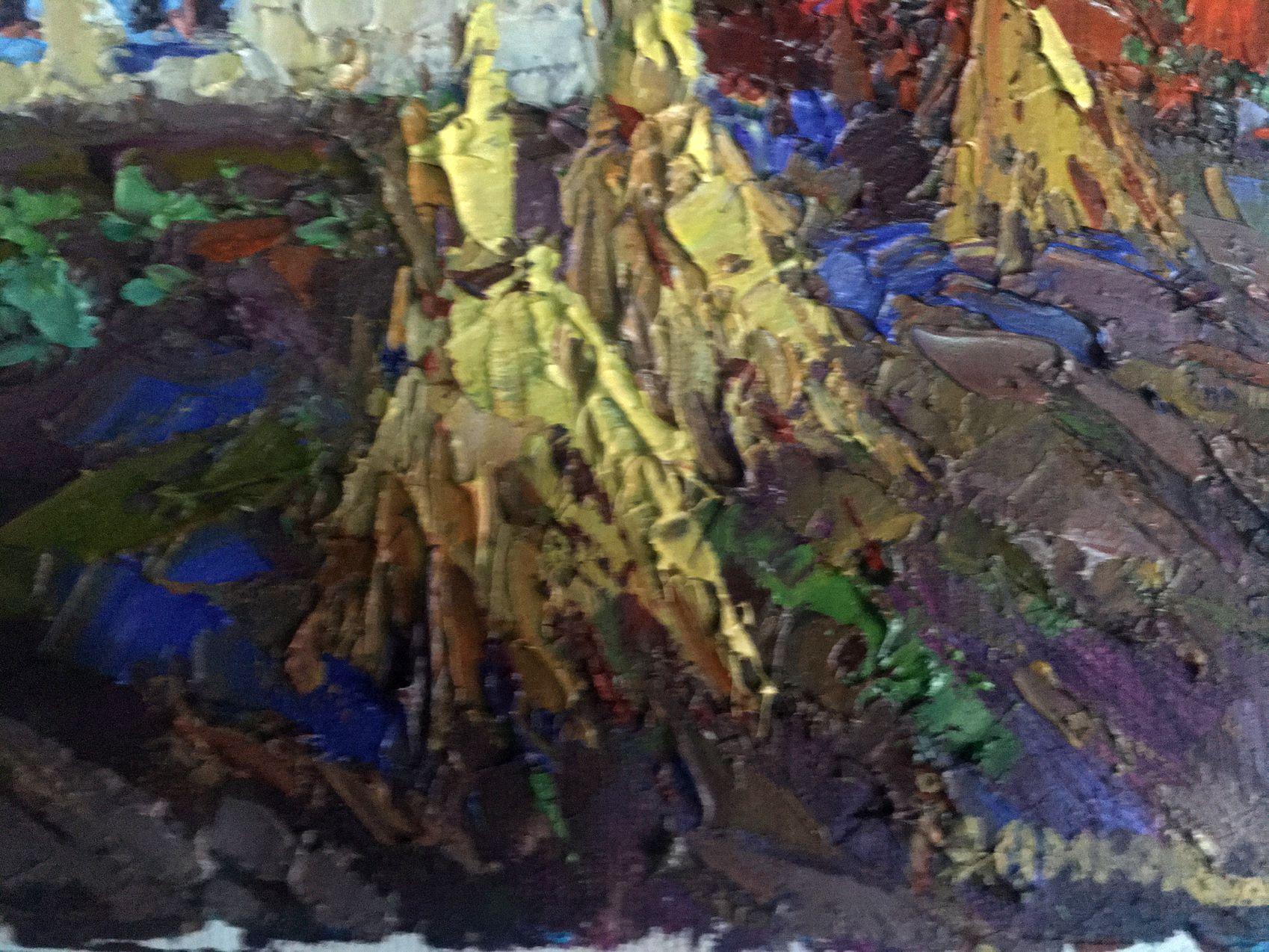 Artista: Oksana Kalenyuk 
Obra: Pintura al óleo original, obra de arte hecha a mano, única en su género 
Técnica: Óleo sobre lienzo 
Año: 2022
Estilo: Impresionismo
Título: Solitario
Tamaño: 6