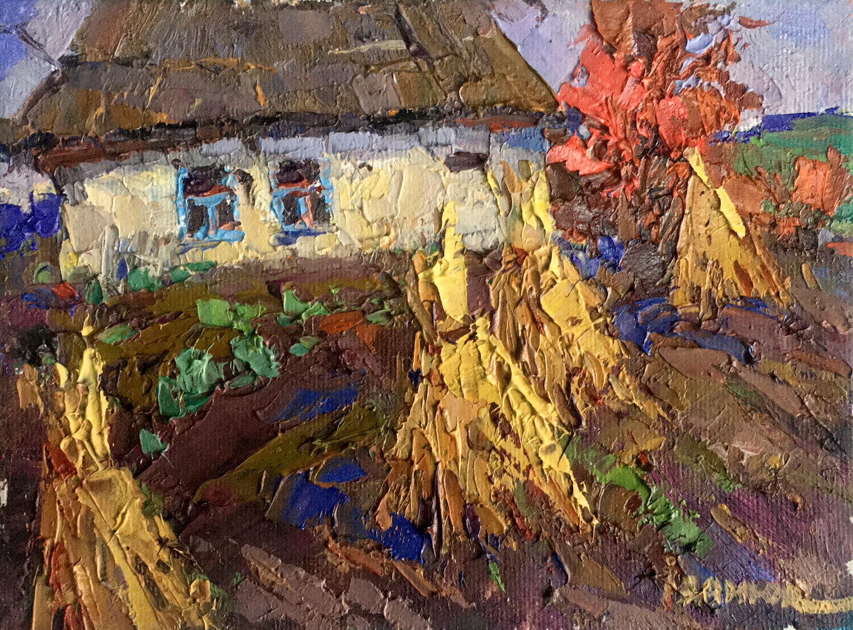 Oksana Kalenyuk Landscape Painting - Lonely, landscape, Original oil Painting, Ready to Hang