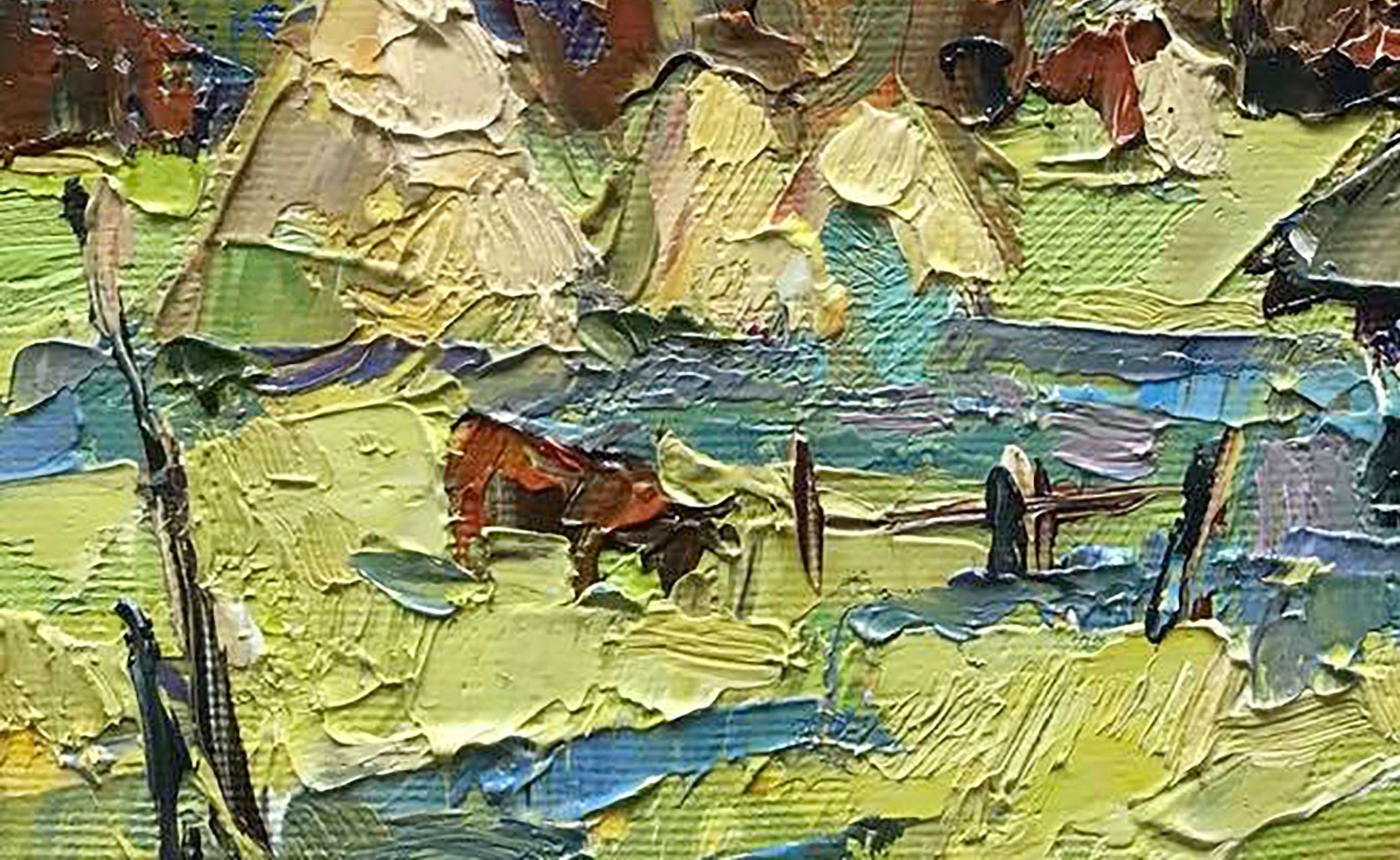 Morning, Landscape, Original oil Painting, Ready to Hang For Sale 1