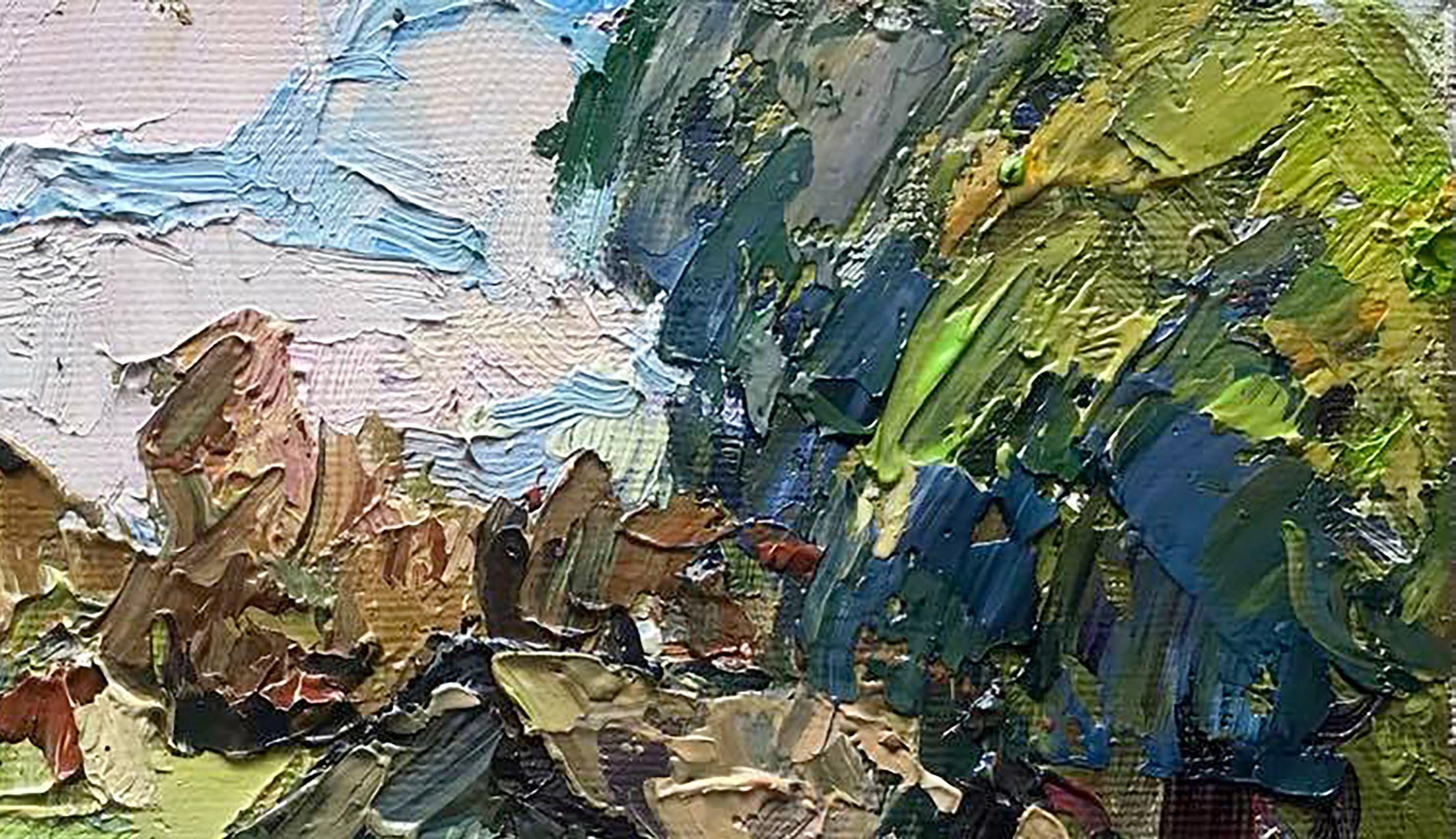 Morning, Landscape, Original oil Painting, Ready to Hang For Sale 2