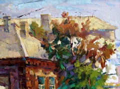 Streets of old Mariupol, Impressionism Original oil Painting, Ready to Hang