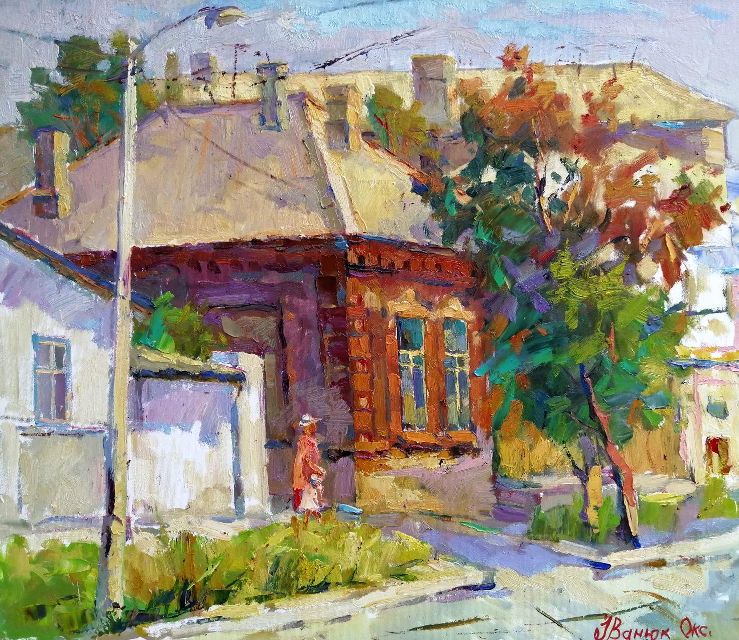 Streets of old Mariupol, Original oil Painting, Ready to Hang