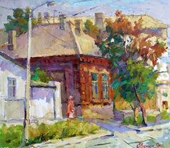 Streets of old Mariupol, Impressionism Original oil Painting, Ready to Hang
