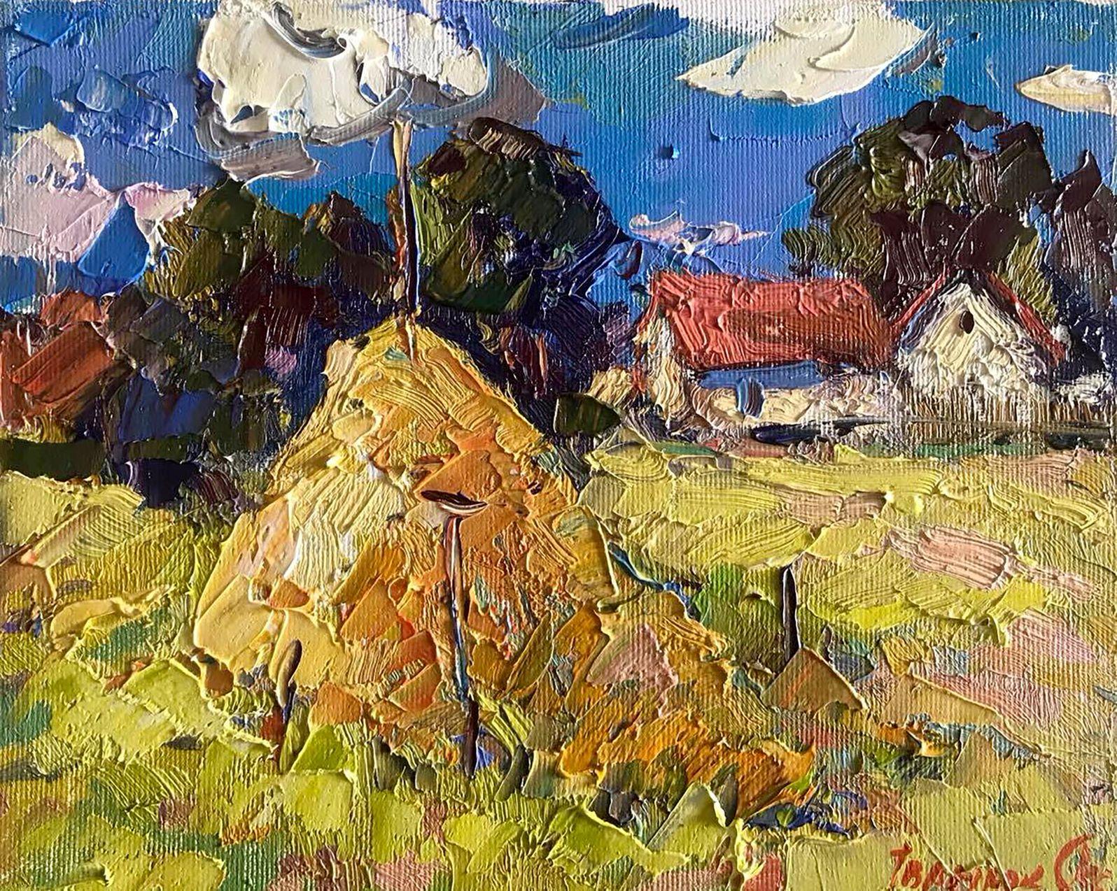 Oksana Kalenyuk Landscape Painting - Summer hot Day, Original oil Painting, Ready to Hang