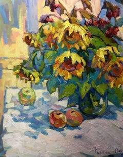 Girasoli, Pittura ad olio originale, pronta da appendere