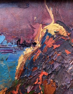 Winter Night, Impressionism, Original oil Painting, Ready to Hang