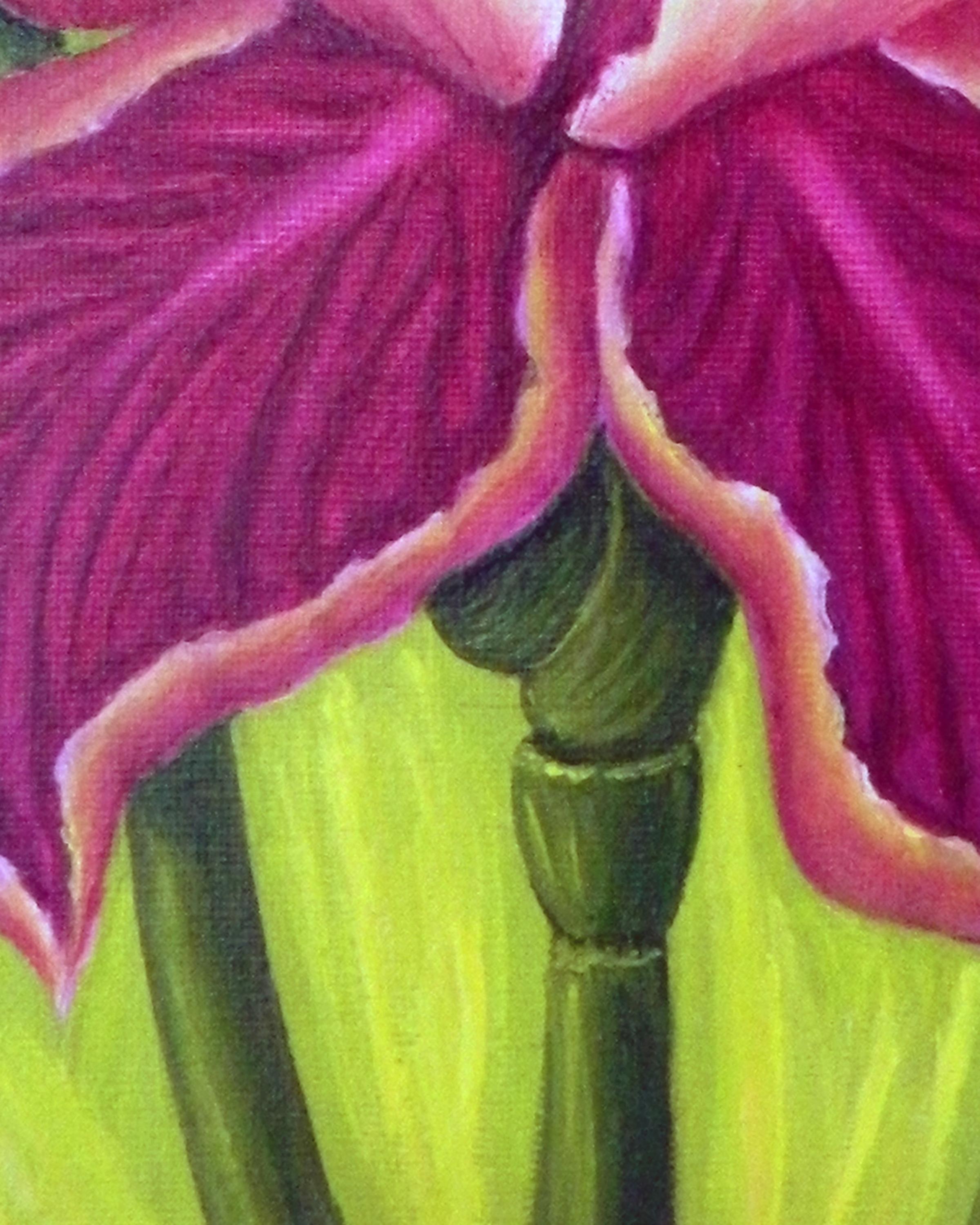 Abstract singing fantasy flowers. Butterfly flowers - American Impressionist Painting by Oksana Kulik 