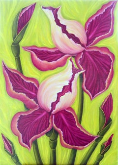 Flores abstractas de fantasía que cantan. Flores mariposa