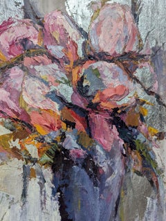 Happy Day: Joyful Blooming Moments, Impressionist Abstract, Oil on Canvas