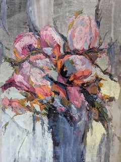 Happy Day: Joyful Blooming Moments, Impressionist Abstract, Oil on Canvas