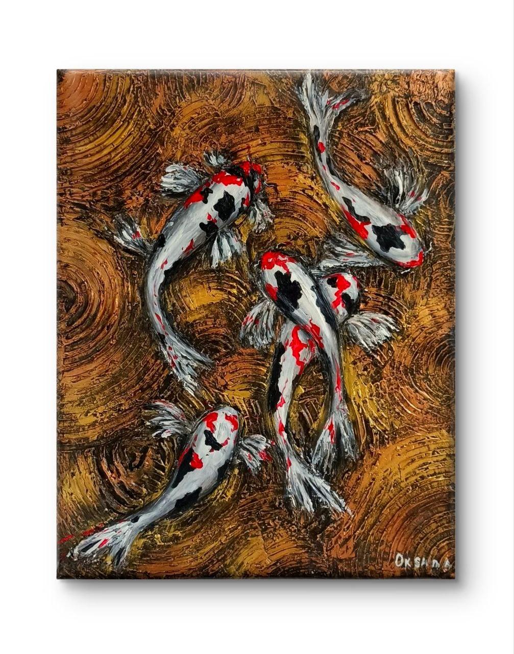 Carpa Koi giapponese. Pittura originale - Painting di Oksana 