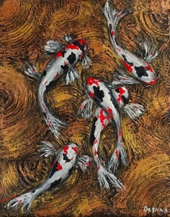 Japanese Koi Carp. Original painting