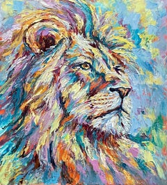 Majestic Lion, Impressionist Animal Painting, Oil on Canvas, 2026