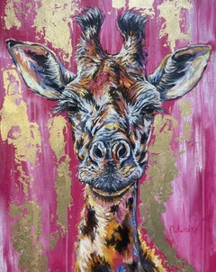 Portraits Giraffe, Impressionist Animal Painting, Oil on Canvas, 2026
