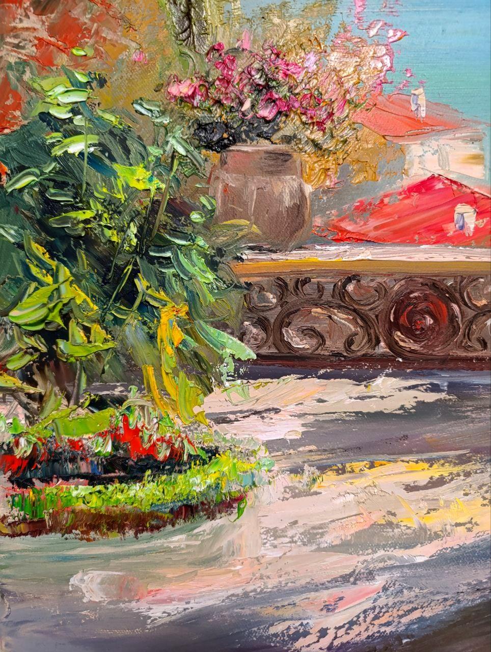 “Sunny Italy”. Original painting - Brown Landscape Painting by Oksana 