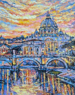 The Glow of Rome. Impressionist Sunset Landscapes, Impressionist Landscape