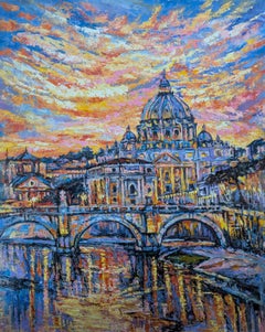 The Glow of Rome. Impressionist Sunset Landscapes, Impressionist Landscape