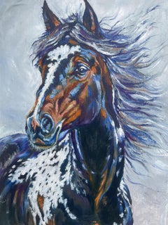 «Wild Appaloosa Energy», pintura de animales, óleo sobre lienzo, 2026