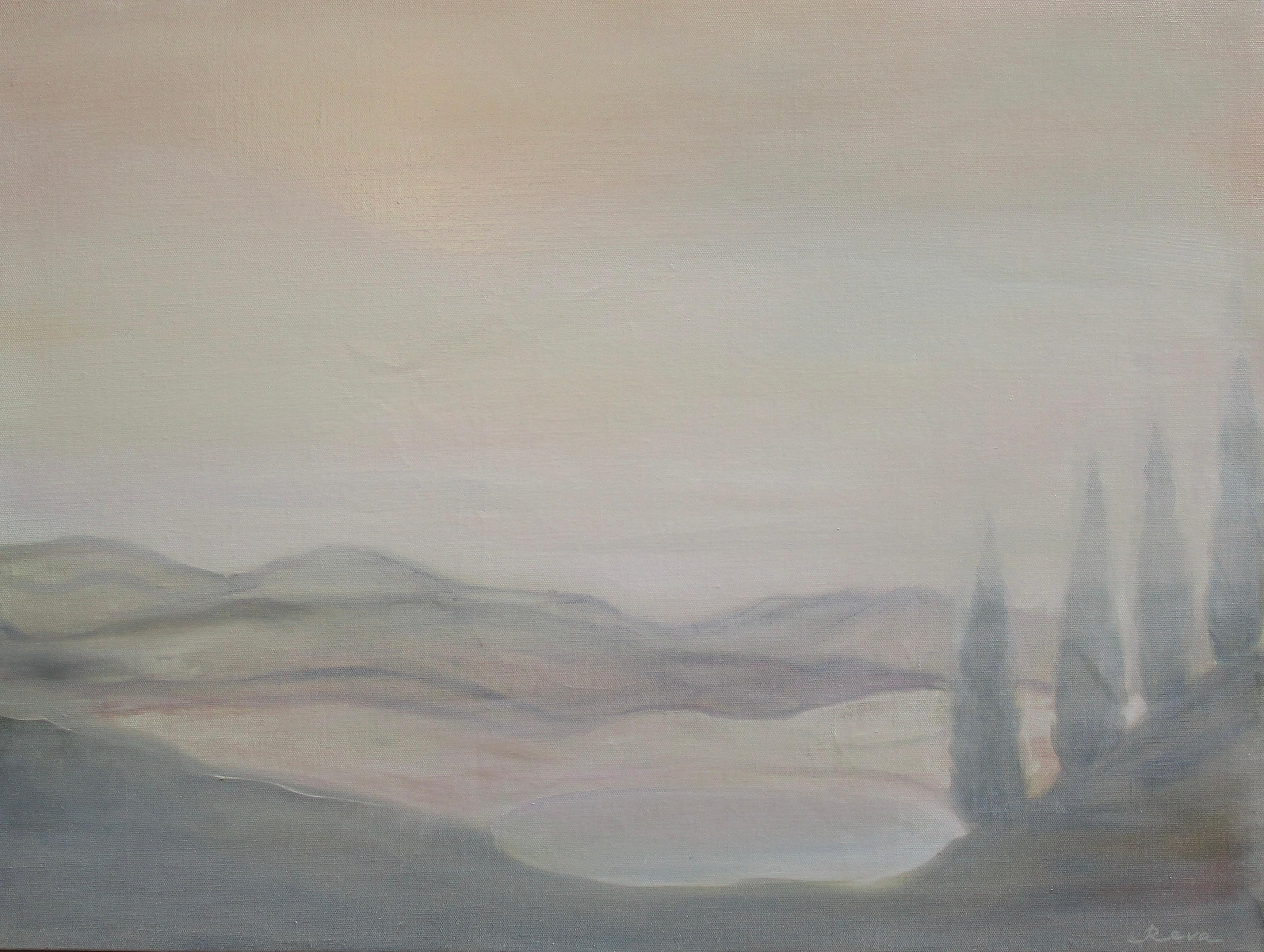 Oksana Reva Landscape Painting - Beige Dream.Heat-haze vision