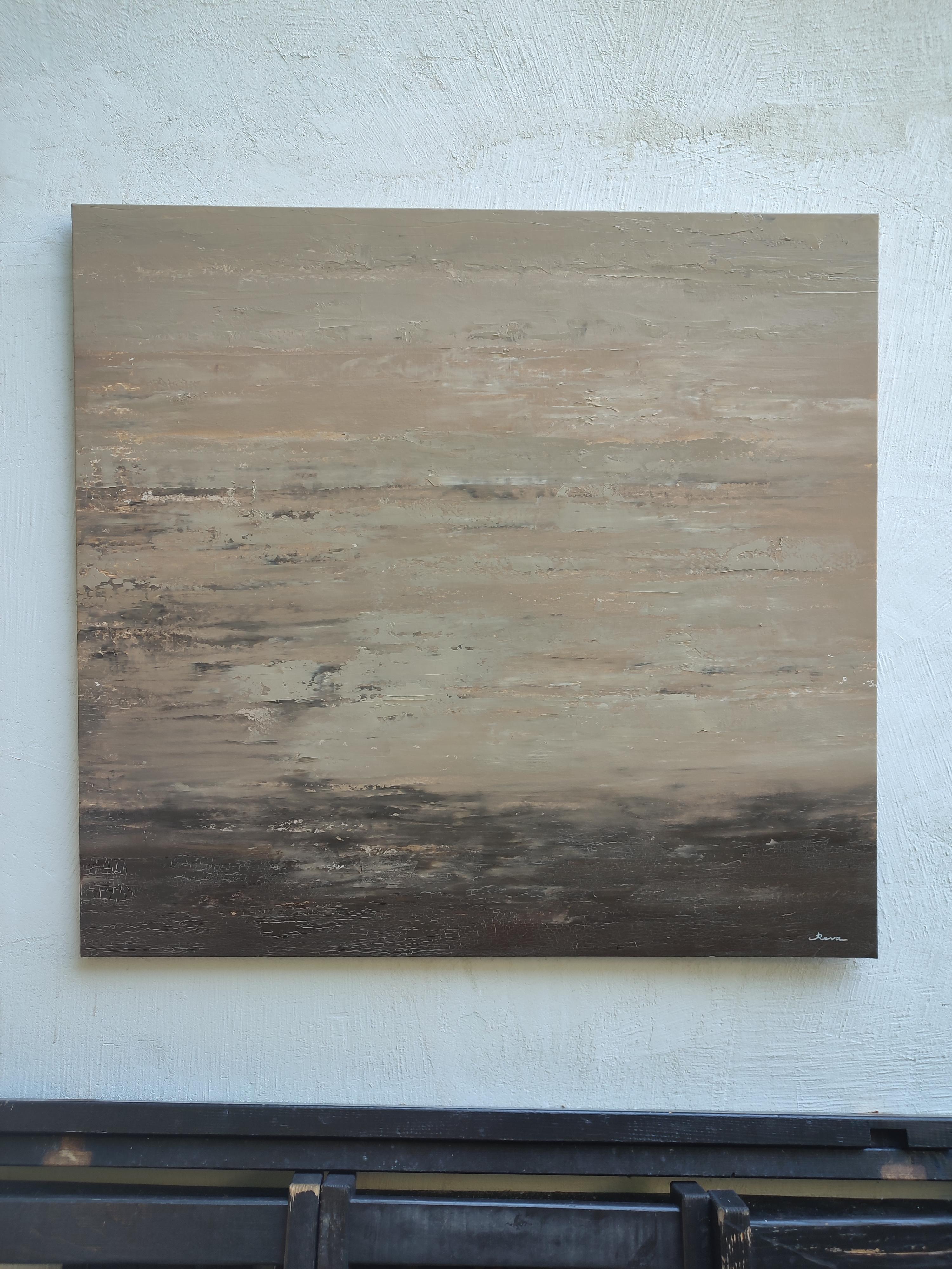 MIST - Brown Abstract Painting by Oksana Reva