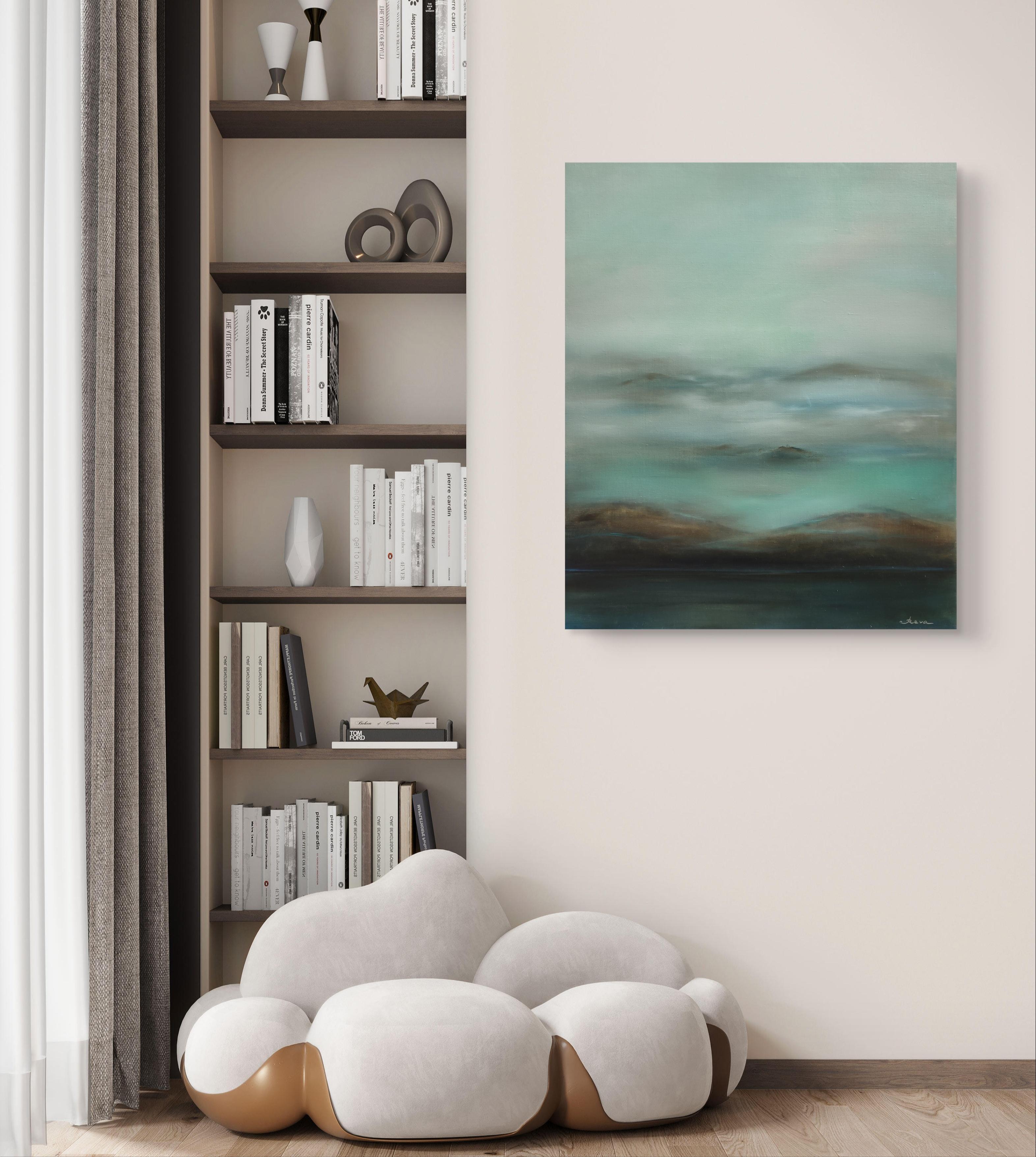 The Still Point - Gray Abstract Painting by Oksana Reva