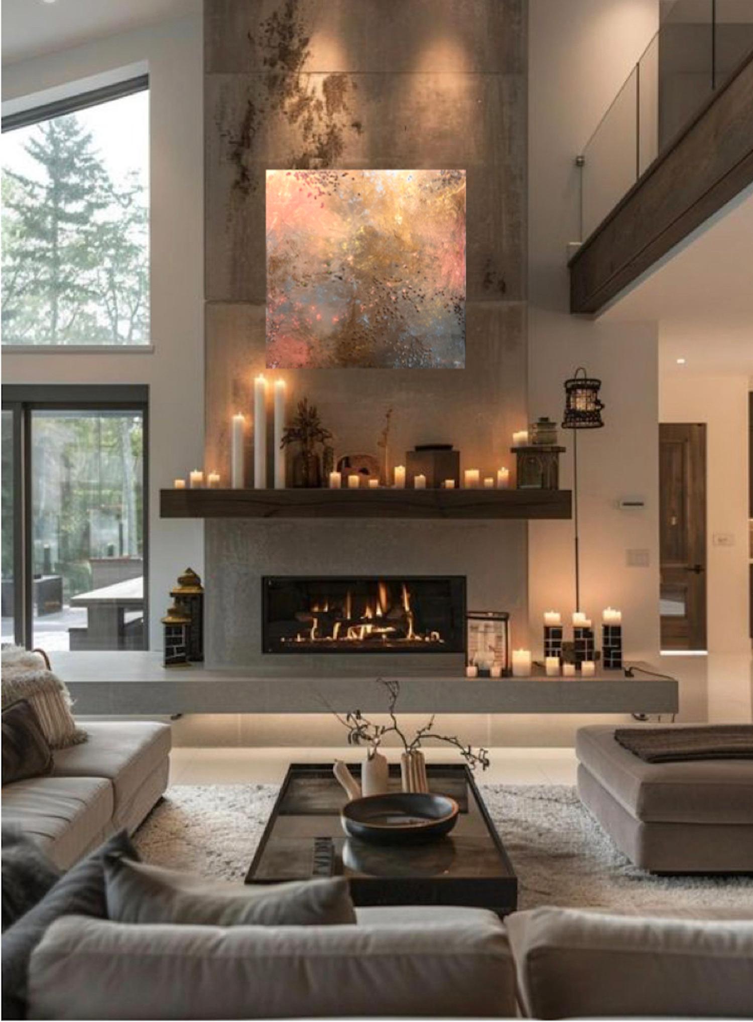 Code L-13.  LED Installation Hi-tech Modern Geometric Abstract Brown Silver Dust For Sale 3