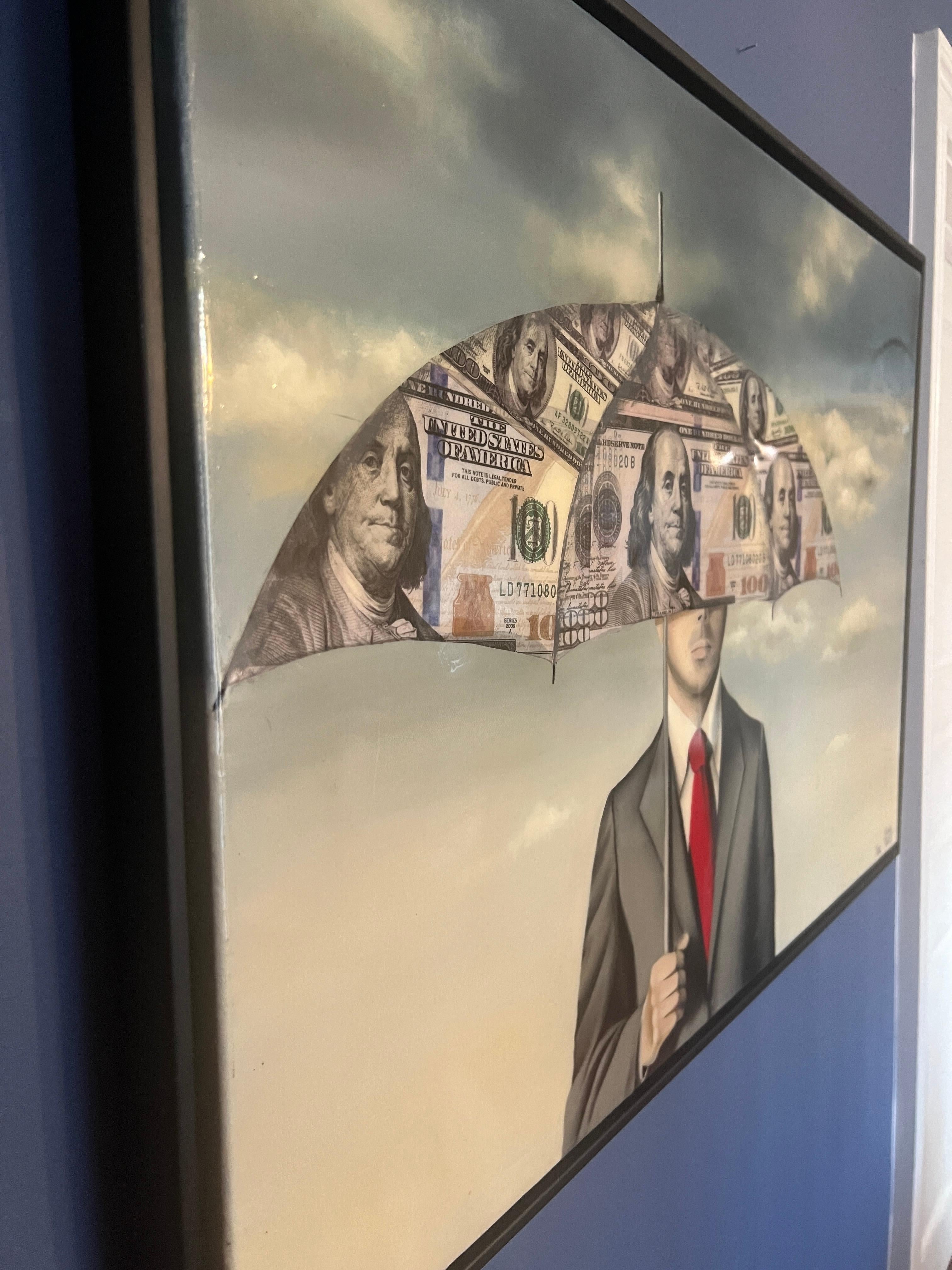 Paraguas del dólar 2 - Painting Surrealista de Oksana Tanasiv