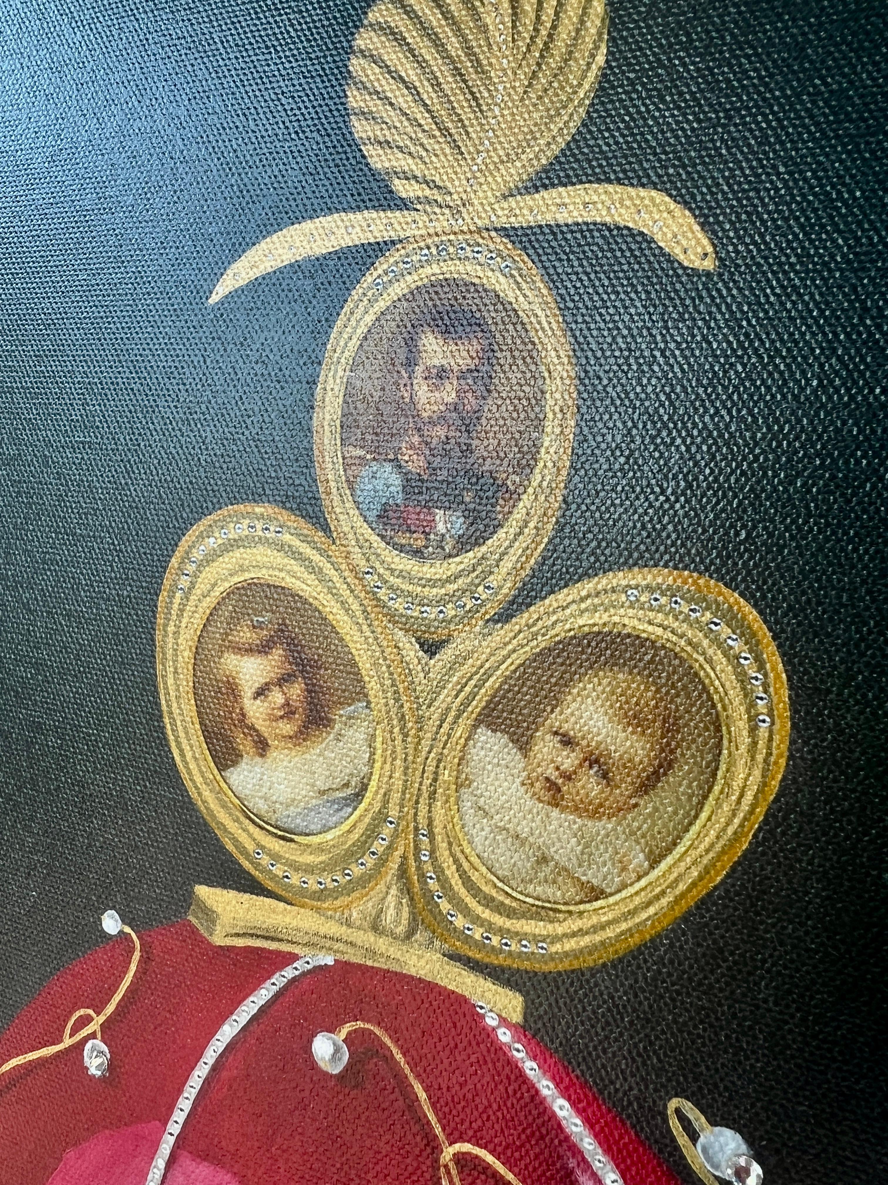 Huevo Faberge Lirios del Valle con Cristales Swarovski Únicos Arte en Mosaico en venta 3