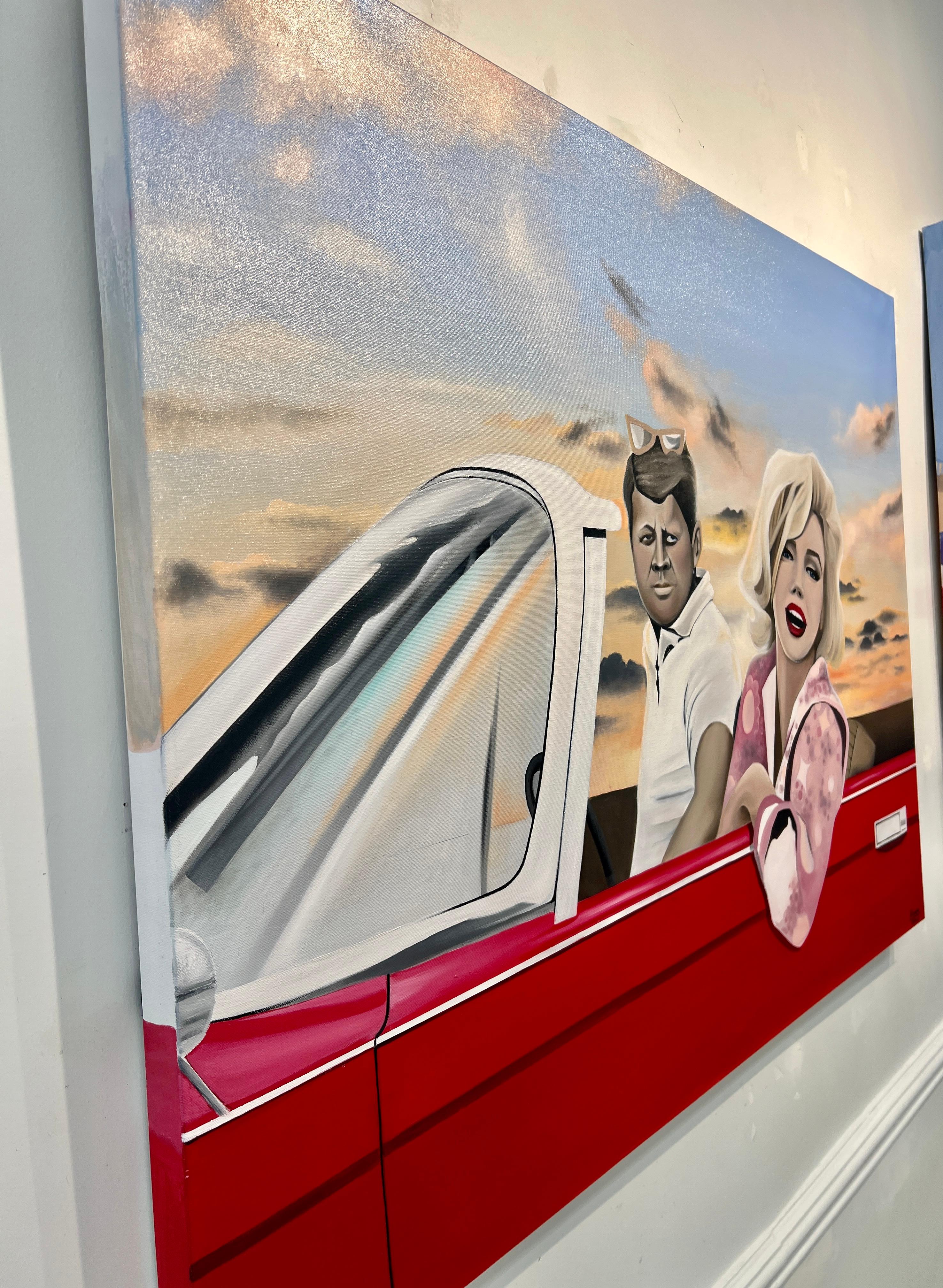 John Kennedy y Marilyn Monroe. Amor Pareja Pop-art figurativo famosos arte - Painting Arte pop de Oksana Tanasiv