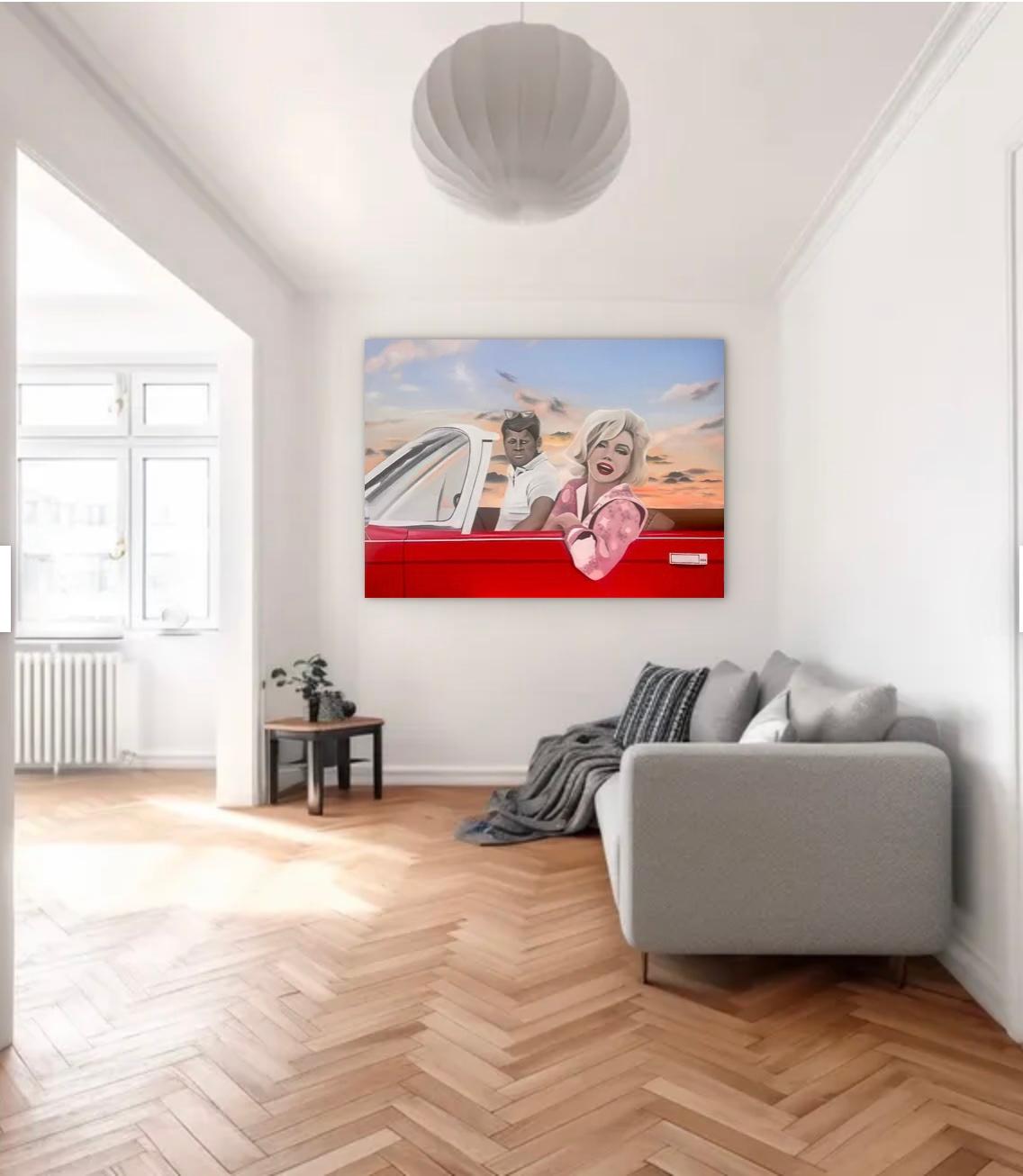 John Kennedy y Marilyn Monroe. Amor Pareja Pop-art figurativo famosos arte en venta 3