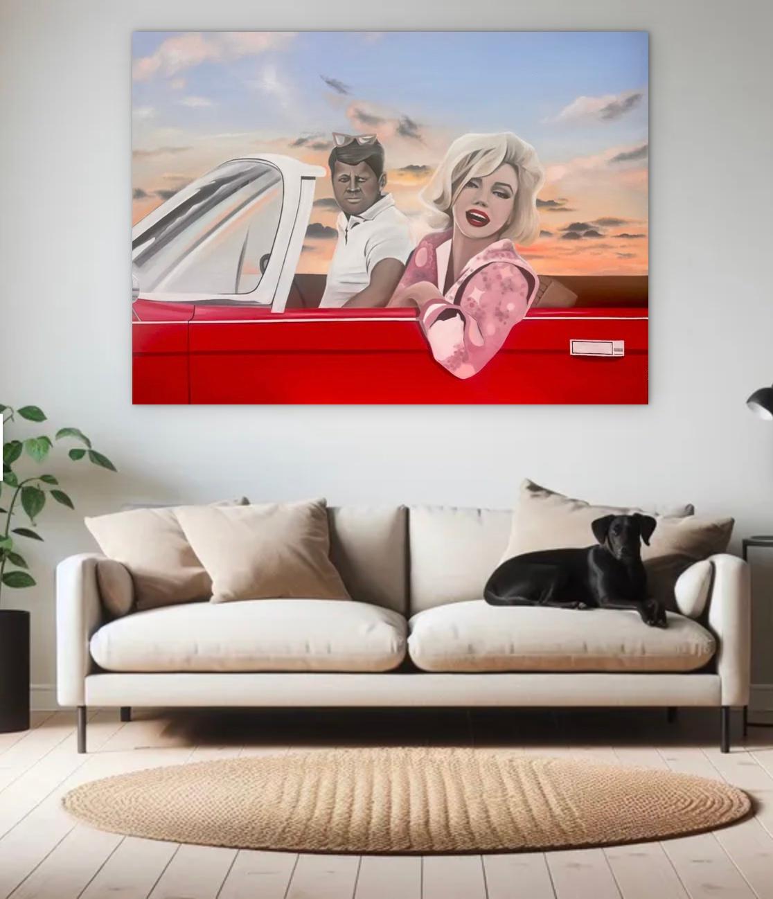 John Kennedy y Marilyn Monroe. Amor Pareja Pop-art figurativo famosos arte en venta 4
