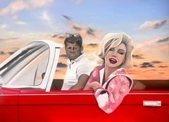 John Kennedy et Marilyn Monroe. Love Couple Pop-art figuratif des célébrités