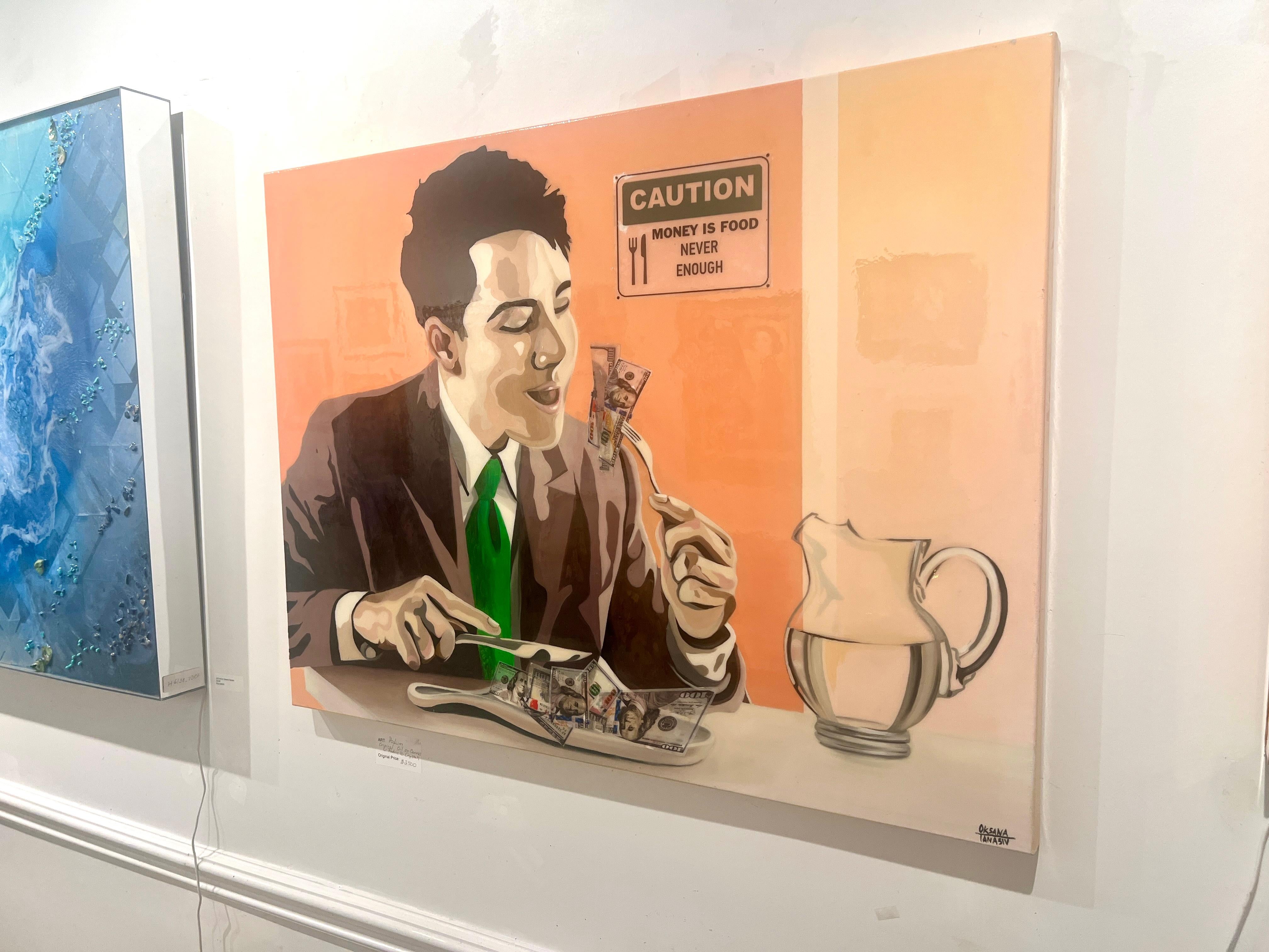 Dinero-Alimentos - Painting Surrealista de Oksana Tanasiv
