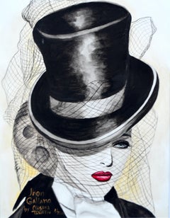 Dior John Galliano Illustrazione di moda Glam Acquerello Geclee Arte