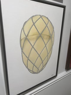 Oeuf en treillis de diamants de Faberge avec des cristaux uniques de Swarovski Mosaic Oil Art