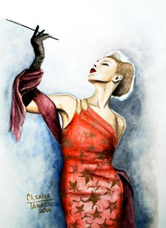 Glamour. Illustration de mode figurative à l'aquarelle Geclee Print