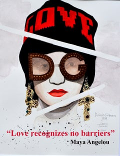 Love Has no Barriers Modeillustration Aquarell Schwarz Rot D&G Frau Mädchen 