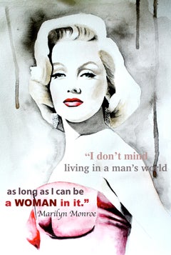 Marilyn Monroe. Modeillustration Figuratives Aquarell-Geclee-Druck