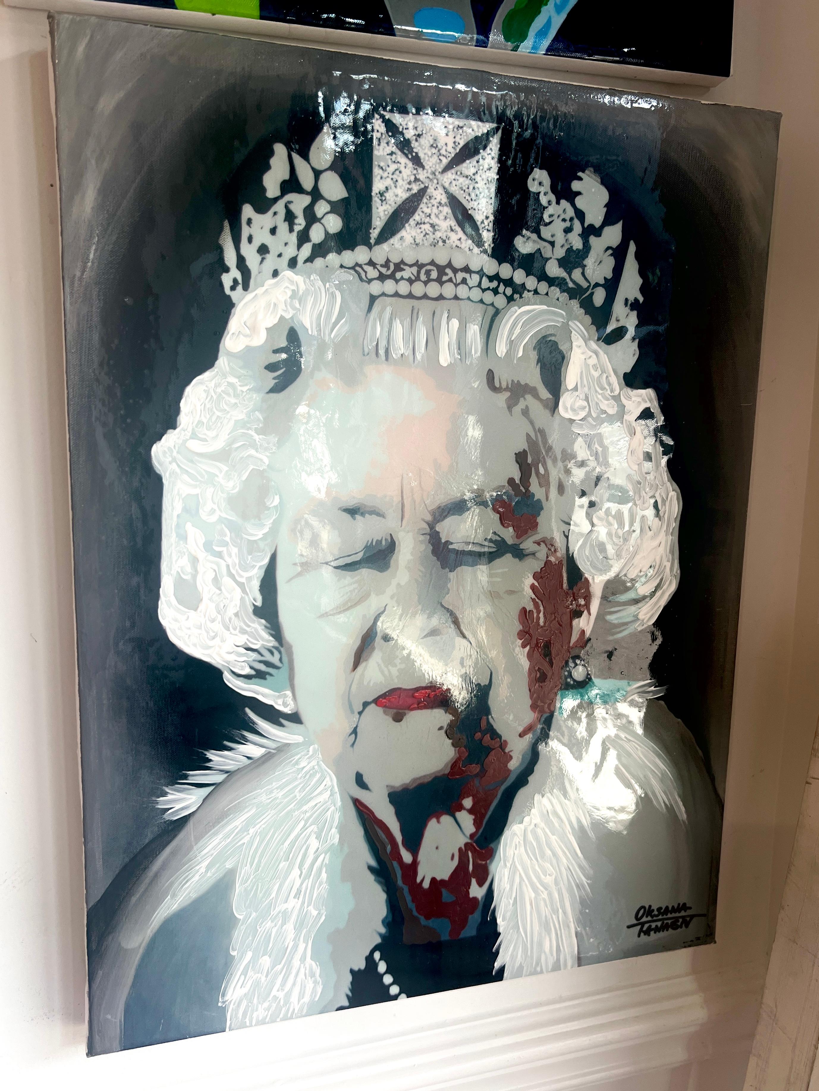 Königin Elisabeth (Pop-Art), Print, von Oksana Tanasiv