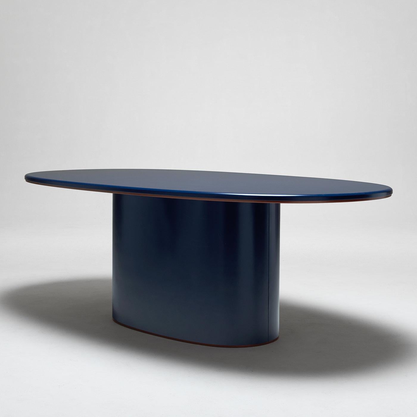 Oku Oval Blue Dining Table by Federica Biasi In New Condition In Milan, IT