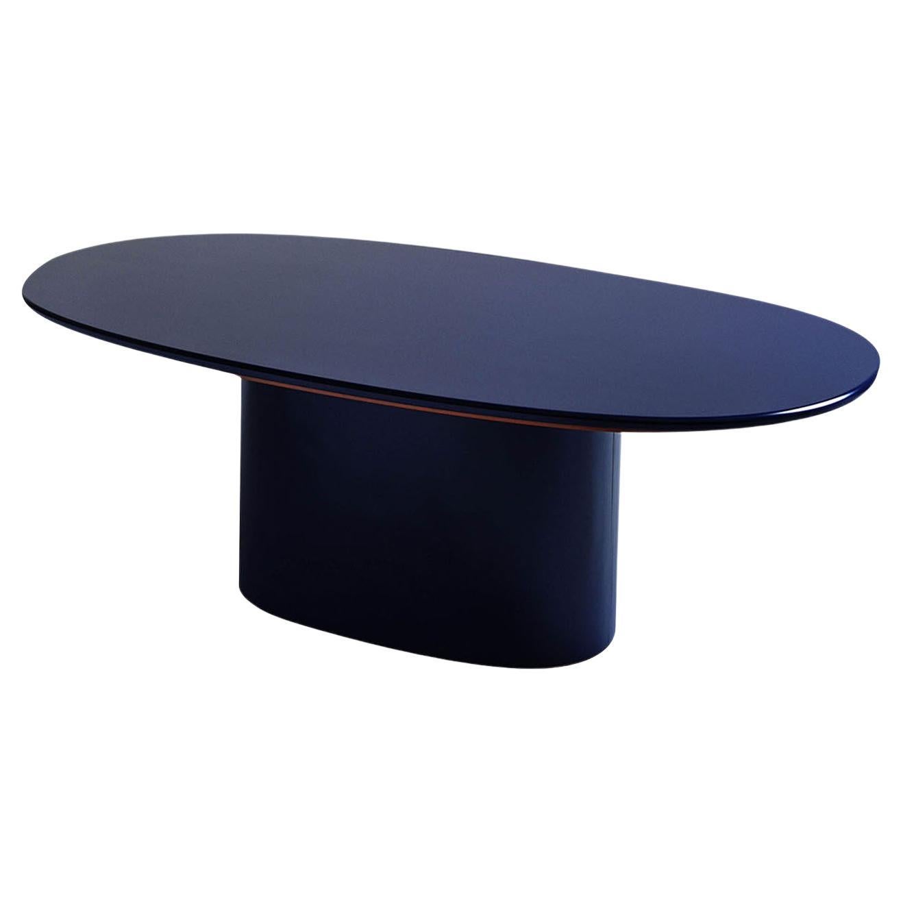 Oku Oval Blue Dining Table by Federica Biasi For Sale