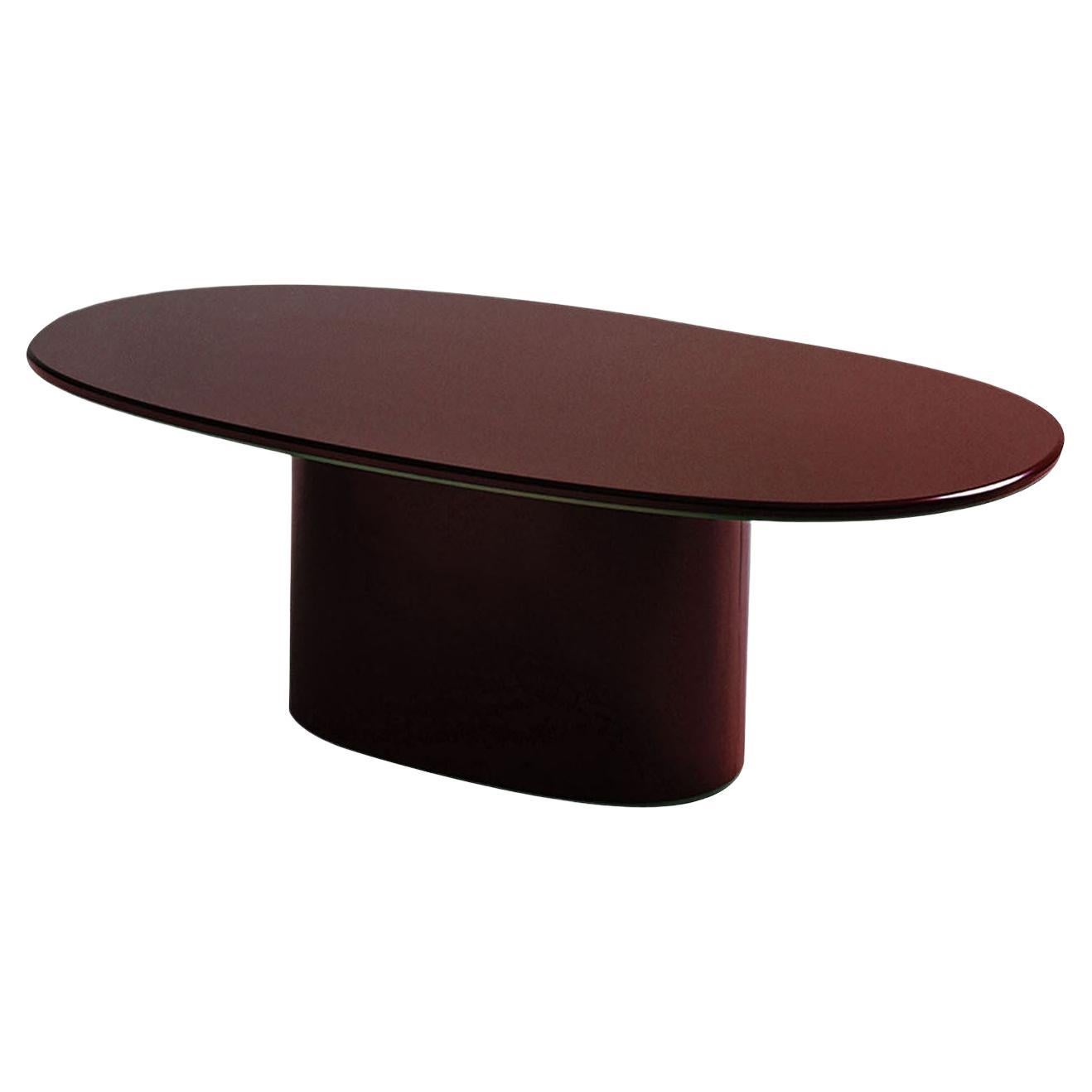 Oku Oval Wine-Red Dining Table by Federica Biasi For Sale