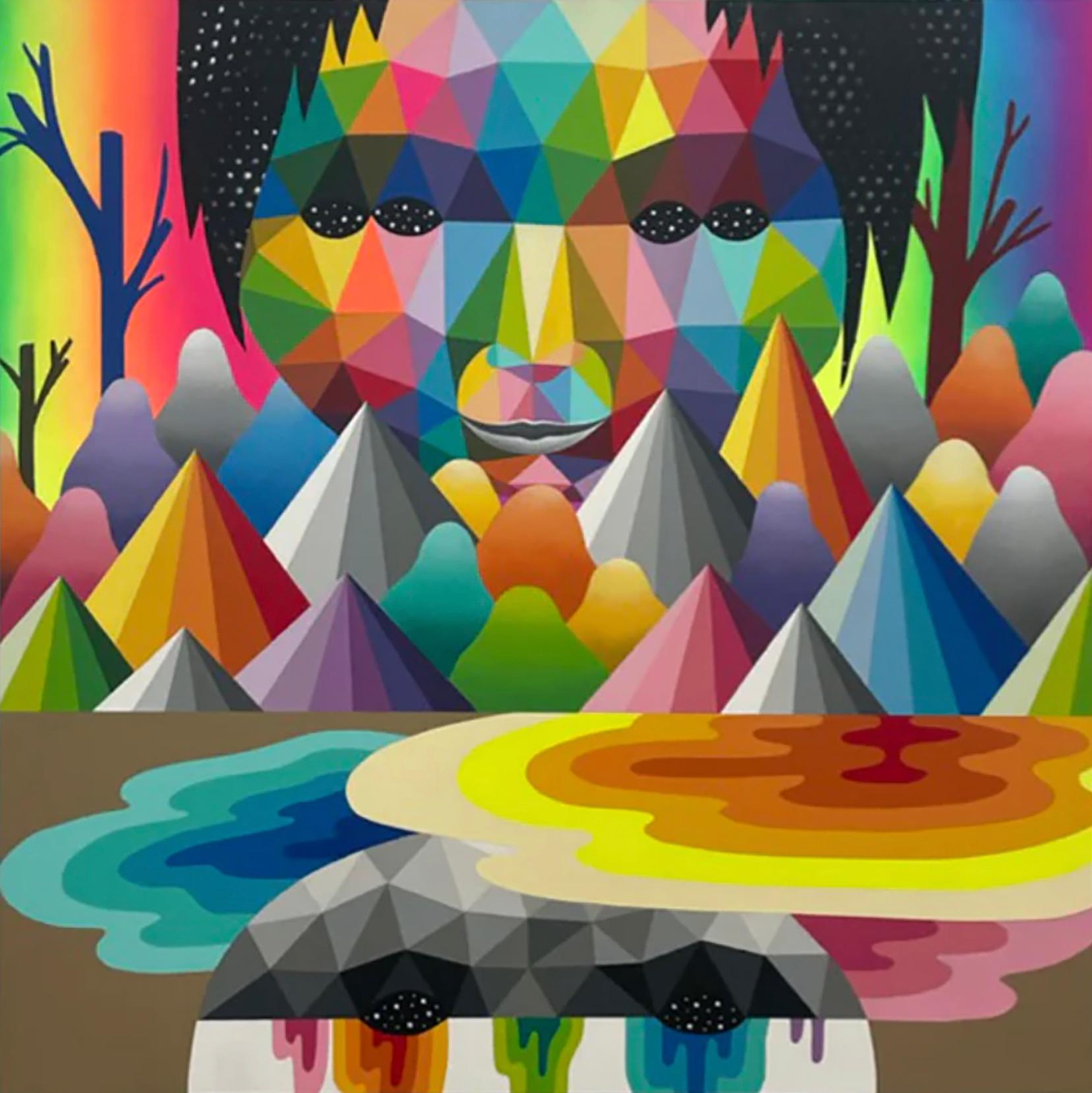 Face III - Painting by Okuda