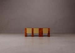 Armoire modulable en contreplaqué d'Okumé et loupe d'orme naturelle par Dainelli Studio A Studio