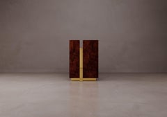 Okumé Plywood and Natural Elm Burl Sipario Cabinet by Dainelli Studio Atelier
