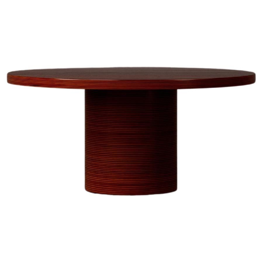 Okumé Plywood Versilia Round Table by Dainelli Studio Atelier