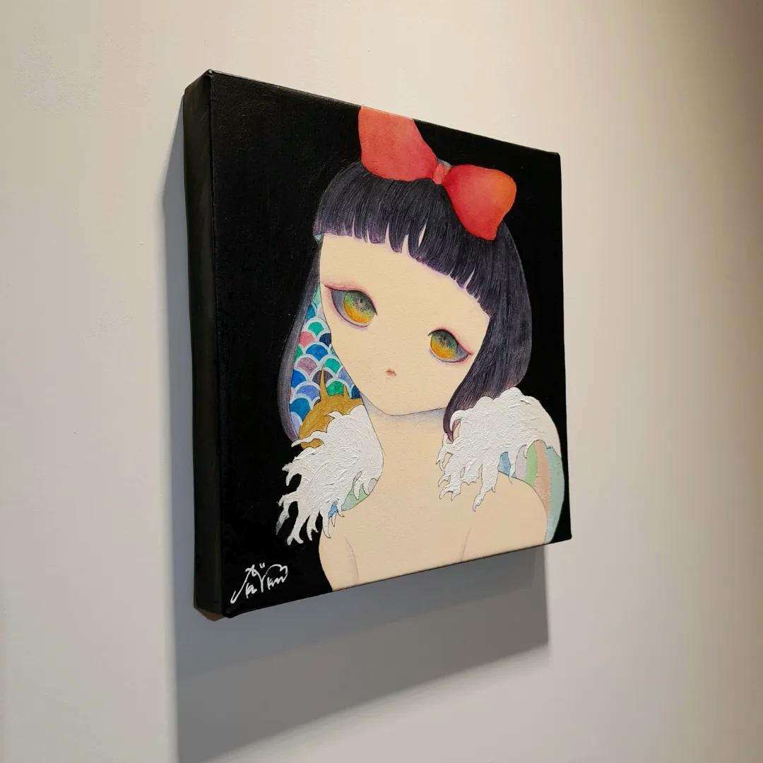 La vague et la fille  - Painting de Okumura Aka 