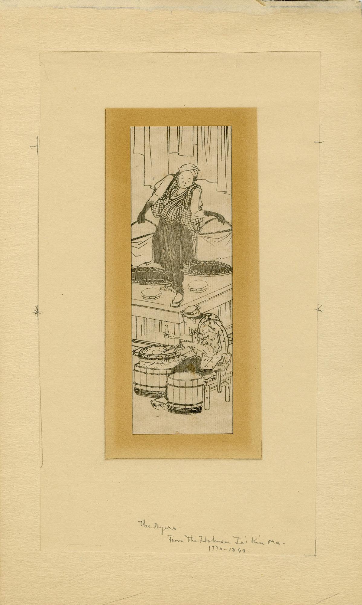 Dyeing Paper - Print by Okumura Masanobu